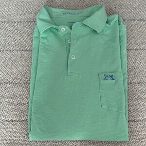 B Draddy “National Golf Links of America” golf polo green/yellow striped size M